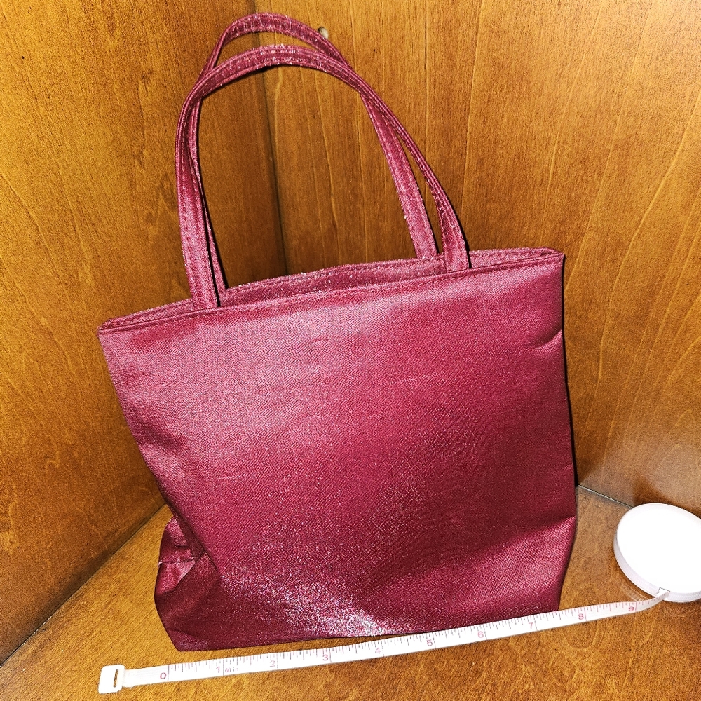 Elegant Yves Rocher Burgundy Taffeta Bag